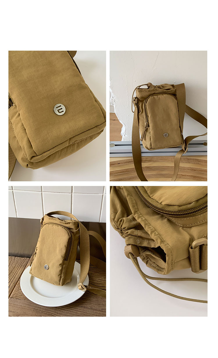 Outdoor portable casual mini single-shoulder bag, simple and versatile drawstring bucket bag, Korean style Instagram niche crossbody women's bag Application Scenario