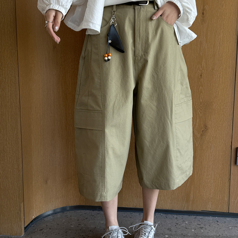 Leino Spring/Summer New Korean Style Workwear Loose Wide-Leg Cropped Casual Pants for Women 2026 Lazy Style Versatile Trendy Pants