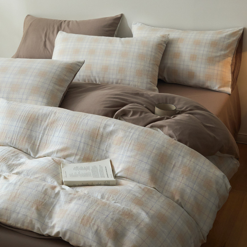 Todo el algodón otoño invierno doble hilo espesado cuatro piezas Xinjiang colcha de algodón de lana larga una cama de algodón puro cuatro piezas