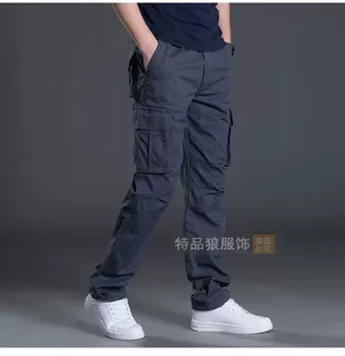 春秋多口袋工装裤男长裤户外多功能纯棉多功能耐磨休闲裤男裤