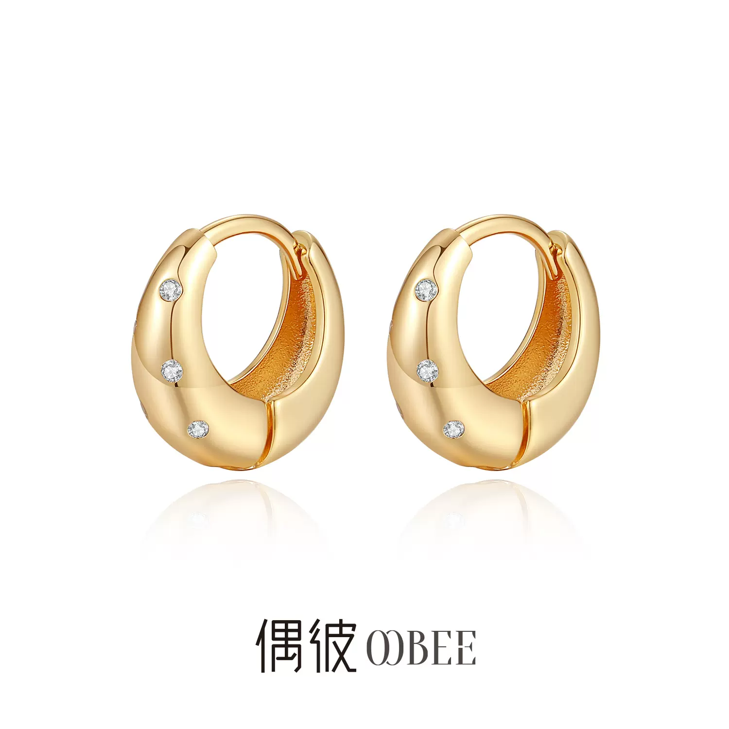 原创首饰几何椭圆耳圈S925银女气质小众高级百搭圆形耳环耳饰批发