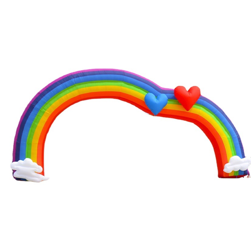 Arco inflable de dibujos animados para escuela primaria, jardín de infantes, puerta inflable de arcoíris, evento de celebración, ceremonia de inauguración, membrana inflable
