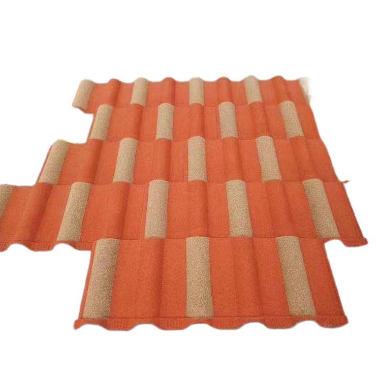 商丘彩石金属瓦厂家 出口仿古镀锌钢板圆弧 镀锌合金屋面瓦