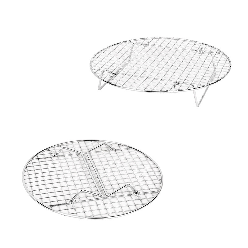 Baking Supplies Chiffon Cake Mold Round Cooling Rack with Legs Foldable Stainless Steel Steaming Rack Mesh Rack for Baking