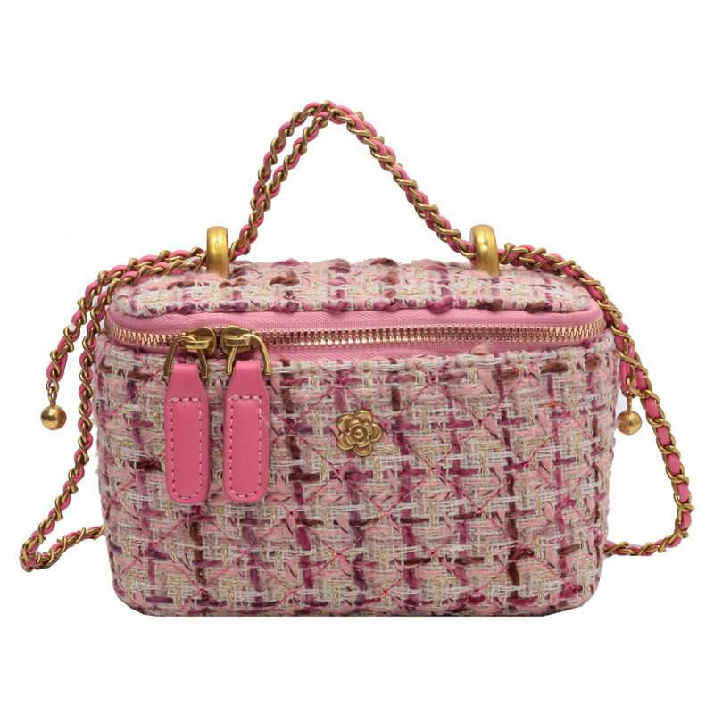 Caja de tela de viento fragante, bolsa cuadrada para mujeres, 2026 nueva moda transfronteriza, alta sensación de moda, bolso de cinturón de cadena universal