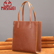 复古疯马皮男包男士皮包头层牛皮包大容量真皮手提拎包百搭男用