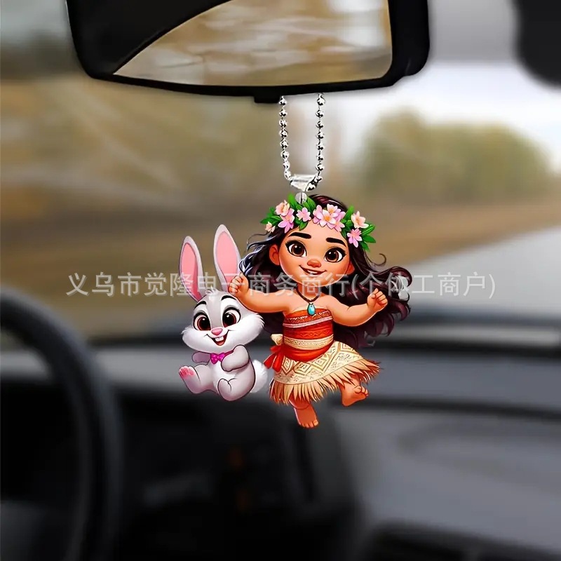 Creativo nuevo lindo flores hada regalo de vacaciones colgante acrílico plano transfronterizo colgante de espejo retrovisor interior