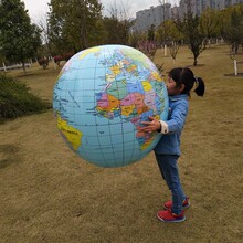 90cm大号充气地球仪教学道具立体英文版地图球儿童地理启蒙教具