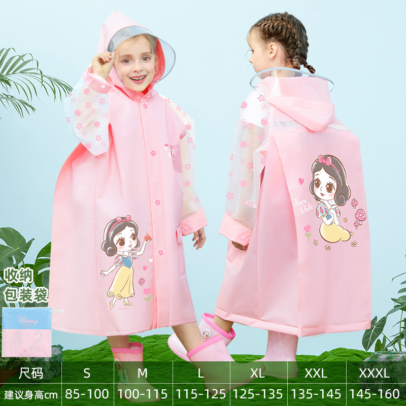 Disney Children's EVA Big Schoolbag impermeable princesa Aisha poncho estudiante impermeable para bebés