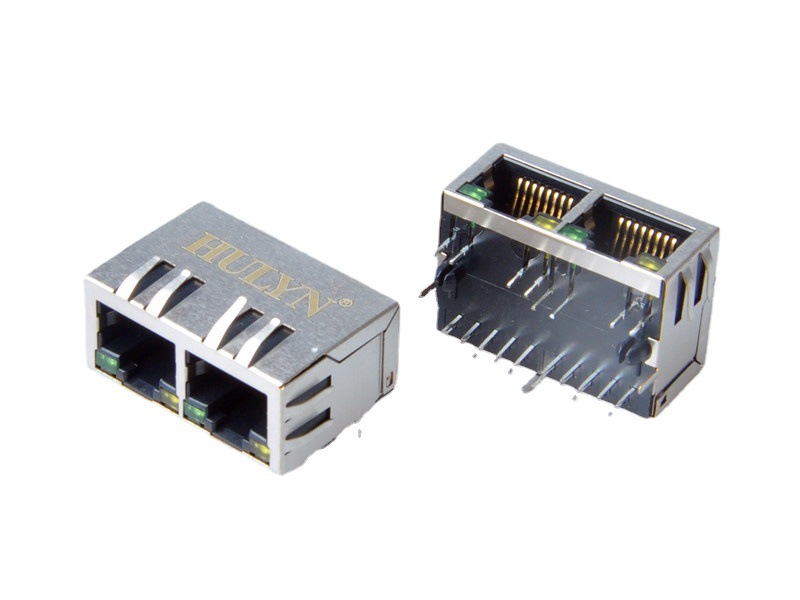 供应RJ45带变压器插座1*2 2口带滤波器网络接口 RJ45插座