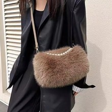 现货供应毛毛包包女2024新款秋冬时尚毛绒包小众高级感休闲单肩包