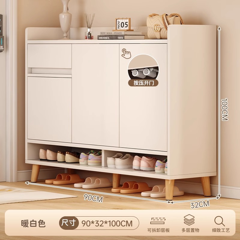 Armario de zapatos doméstico nuevo tipo 2025 explosión interior almacenamiento integrado armario contra la pared armario portail rack de zapatos