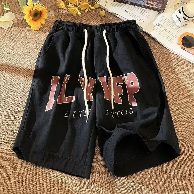 Moda recta verano moda juvenil moda marca hombres Pantalones deportivos elegantes pantalones casuales ins pantalones cortos rectos