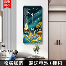 2022新款玄关装饰画时钟轻奢走廊背景墙挂画客厅钟表壁画