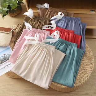 Live details processing, presenting quality. Flesh-covered Slim-looking Mom Casual Pants for Women