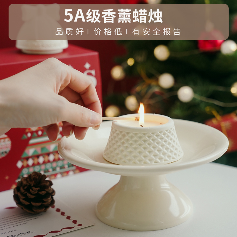 Regalo de Navidad Vela de aromaterapia Candle Vela de ambiente hecho a mano Adornos de velas Fragancia de Navidad Juego de caja de regalo