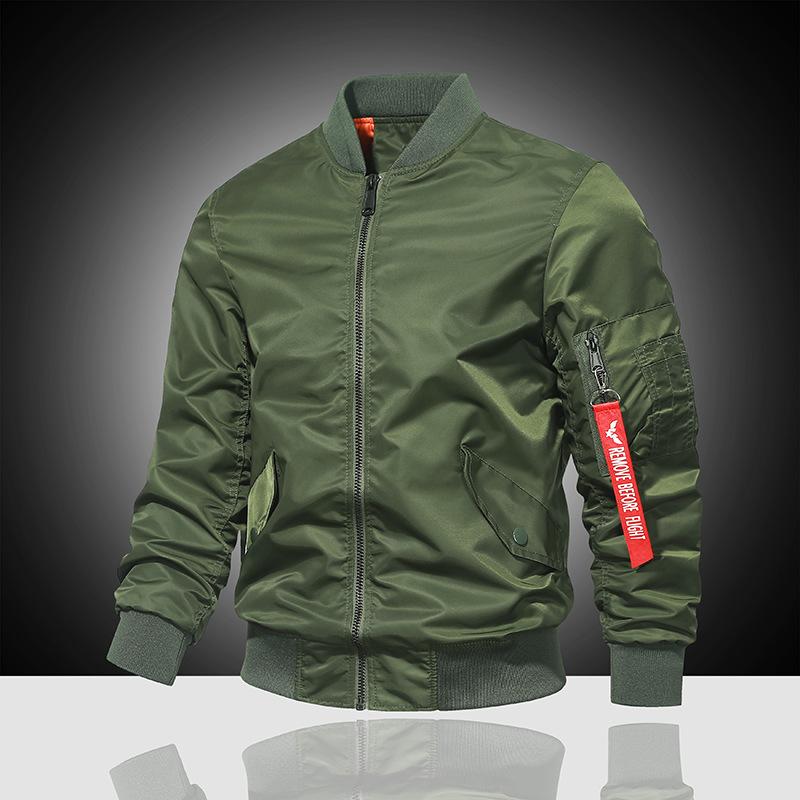 Hombres transfronterizos más tamaño chaqueta de vuelo chaqueta de camuflaje de los hombres 2020 primavera y otoño MA-1 ropa de trabajo de béisbol cuello superior