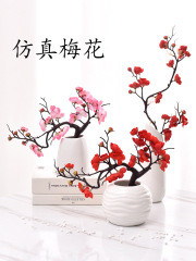 臘梅梅花枝仿真花假花客廳絹花電視櫃茶几裝飾品中式家居擺件插花
