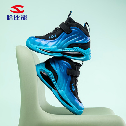 Hobby Bear Leather Face Children's Basketball Shoes Sports Shoes Spring Autumn Leather Dad Shoes Unisex Kids Fashion Shoes