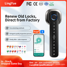 批发新款锁一握开指纹锁极速解锁c级锁芯密码锁远程开锁智能门锁