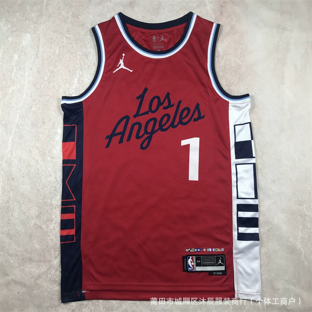 Горячее прессование американская баскетбольная форма Knicks Timberwolves Lakers Clippers Edwards Westbrook Russell спортивная майка