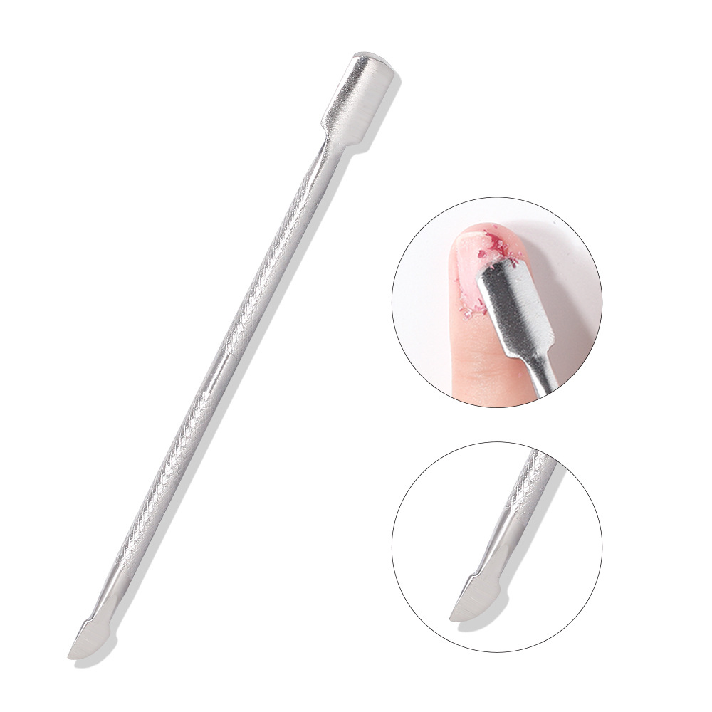 Cross-border wholesale double-headed steel push stainless steel dead skin push nail art tool nail edge keratin removal dead skin tine scissors