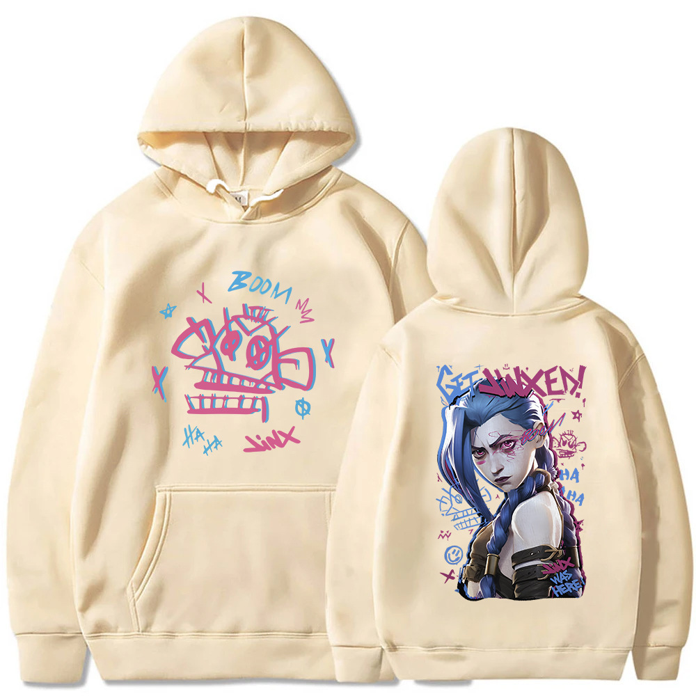 Anime Arcane-Jinx Hoodie Harajuku Man Woman Sweatshirt Pullo