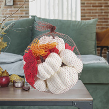 現貨仿真白南瓜豐收節麥穗楓葉瓜果庭院拍攝場地餐桌布置裝飾掛件