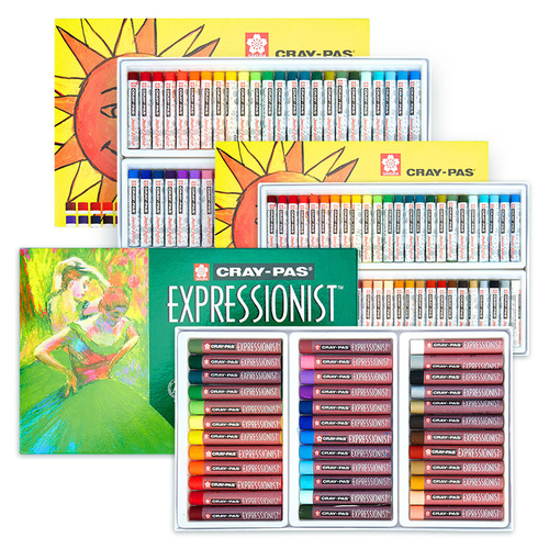 Japanese Sakura Brand Sun Oil Pastel Set for Children, Washable, 48-Color Wax Crayons, Non-Stick, Wholesale