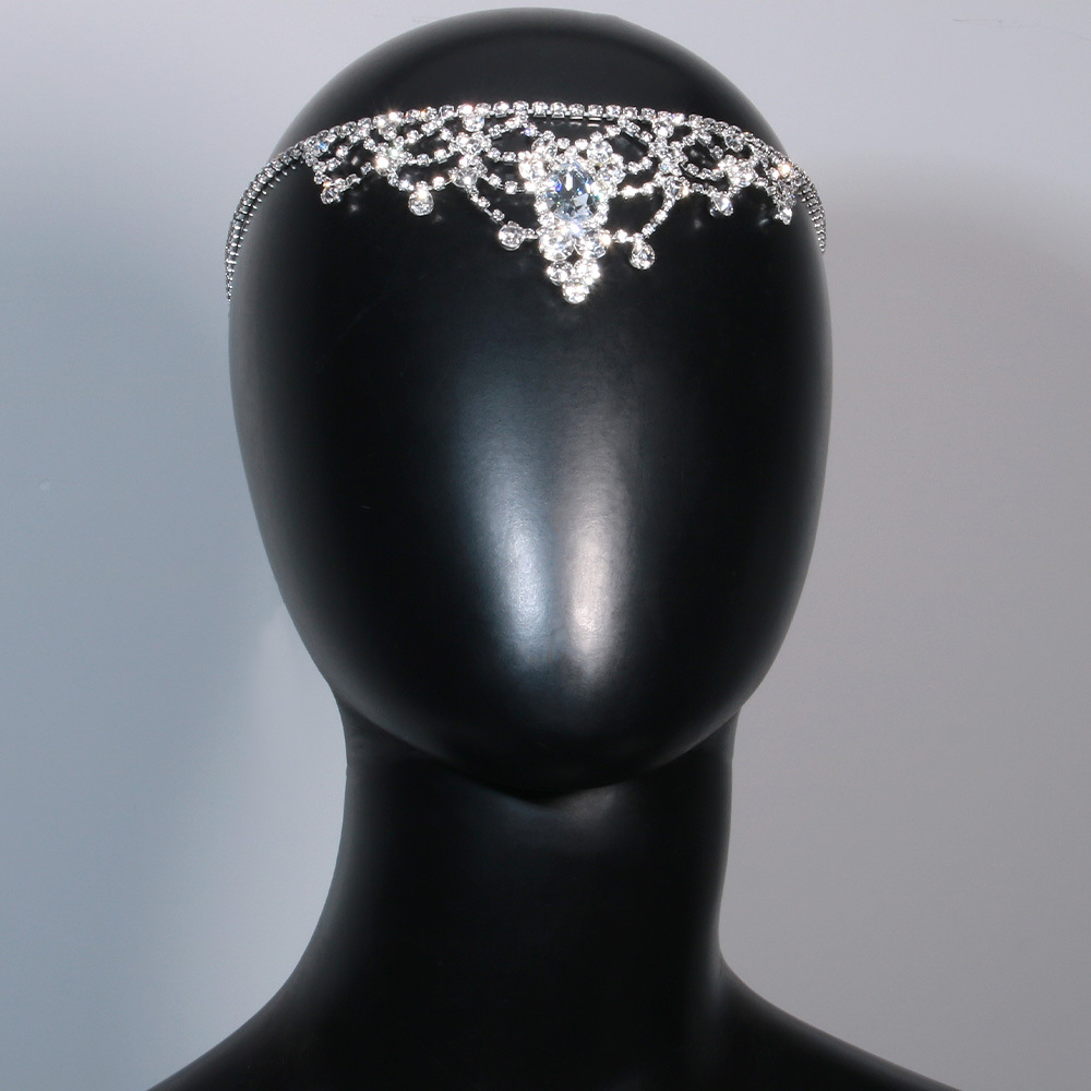 Accessoires de cheveux de chaîne de front de goutte d'eau pour femmes, accessoires exotiques de coiffure haut de gamme en diamant creux_voghion.com