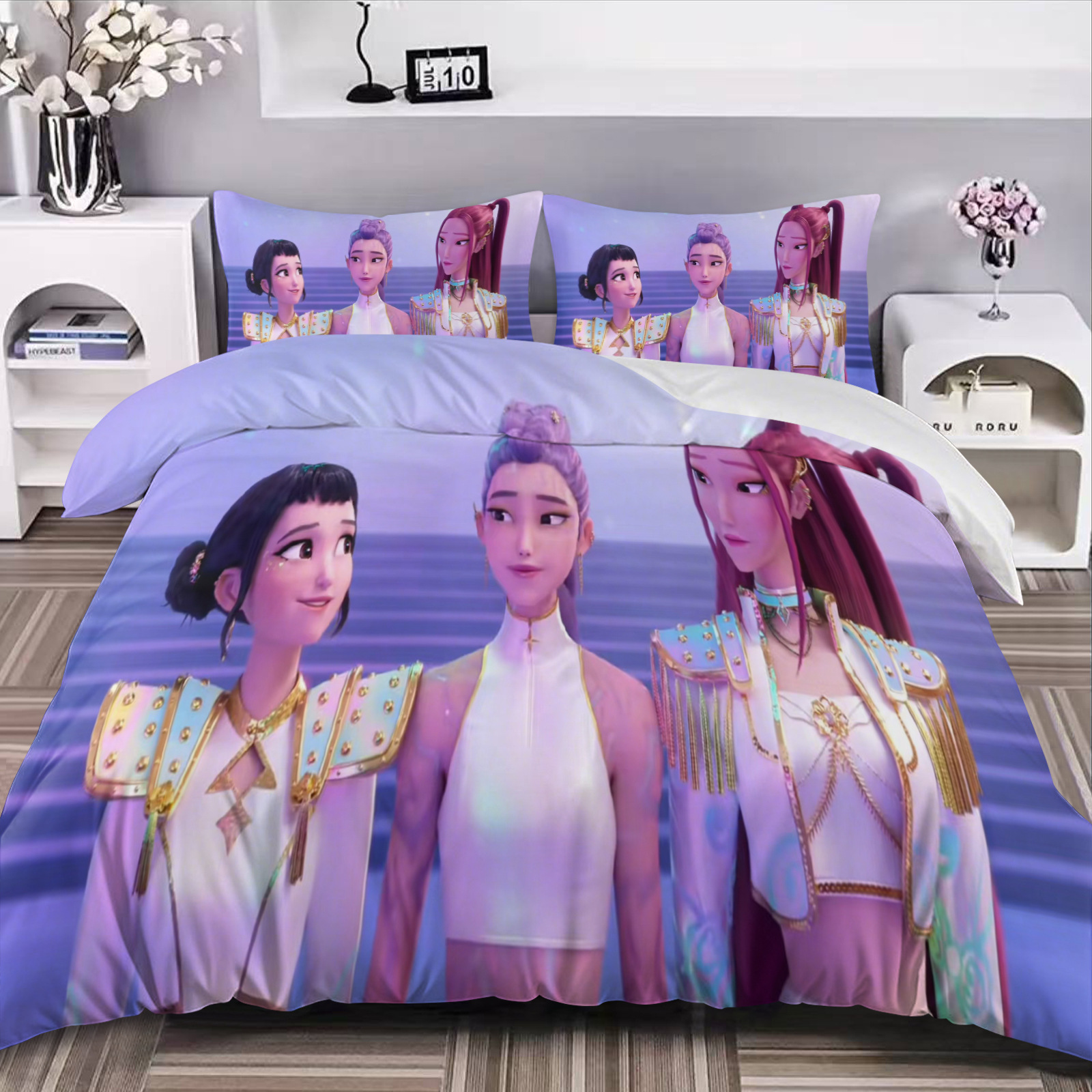 Caza de brujas K-POP tres piezas Amazon AliExpress edredón impresión digital 3D transfronteriza Nantong puente de piedra