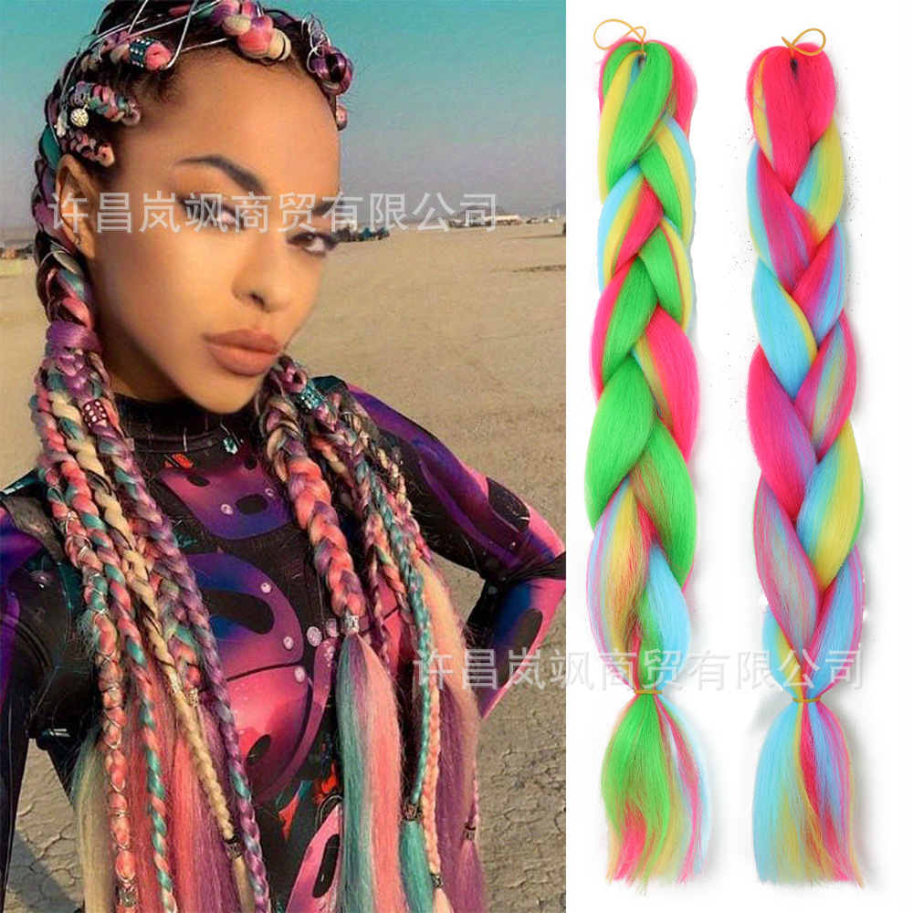 Peluca de trenza grande africana, color, trenza sucia, cuerda para el cabello, degradado, fibra química, trenza grande, reggae, hip-hop, trenza sucia, trenza
