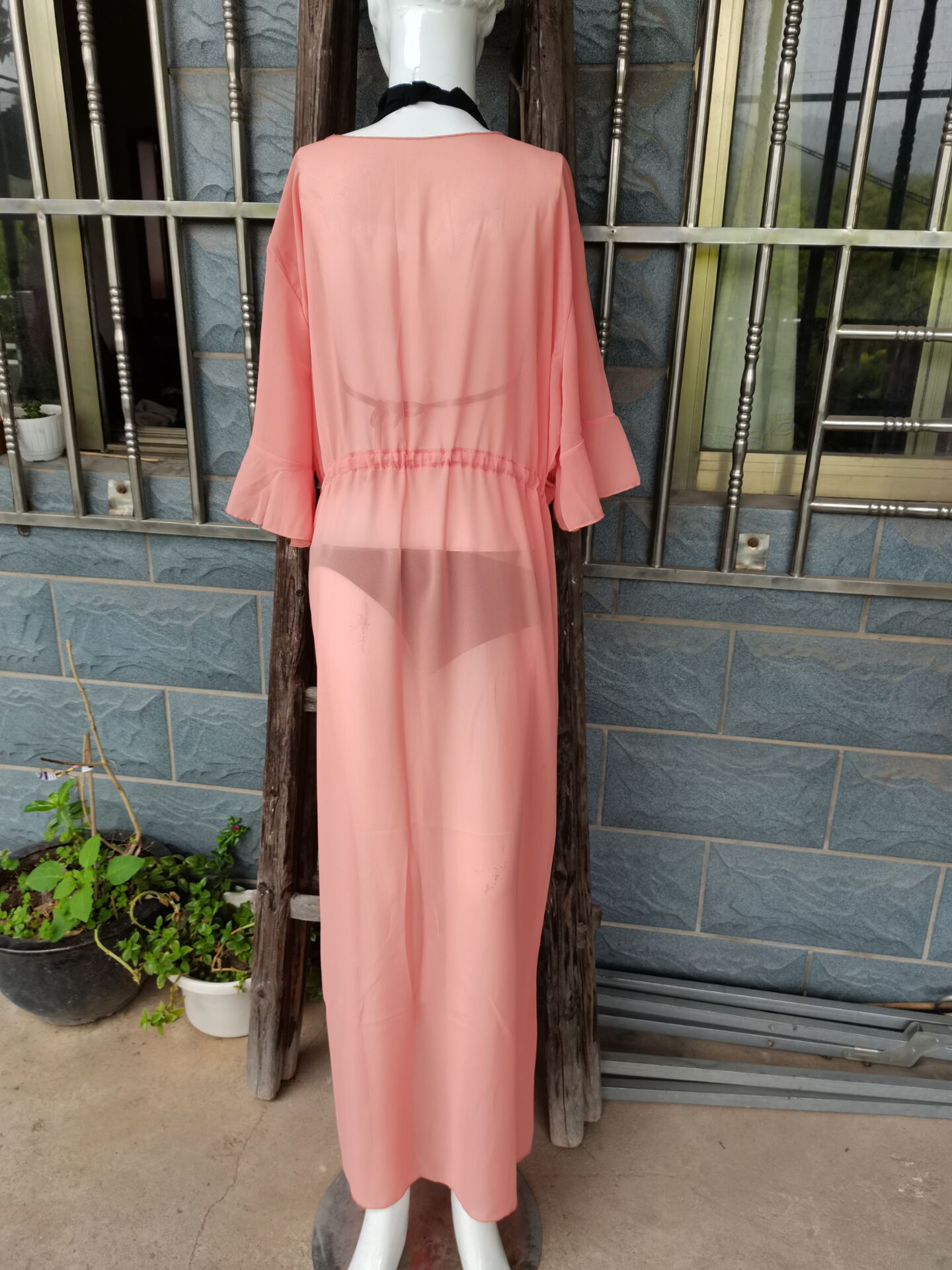 Chiffon Pull-Belt Cardigan Beach Cover - luxiaa, swimsuit cover swimsuit coverups beach swimsuit cover up dress swimsuit coverups