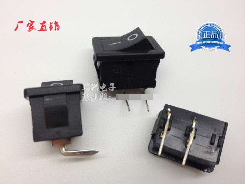 供应船形开关 I/O开关 KCD1-101弯脚二脚两档平面21*15尺寸开关