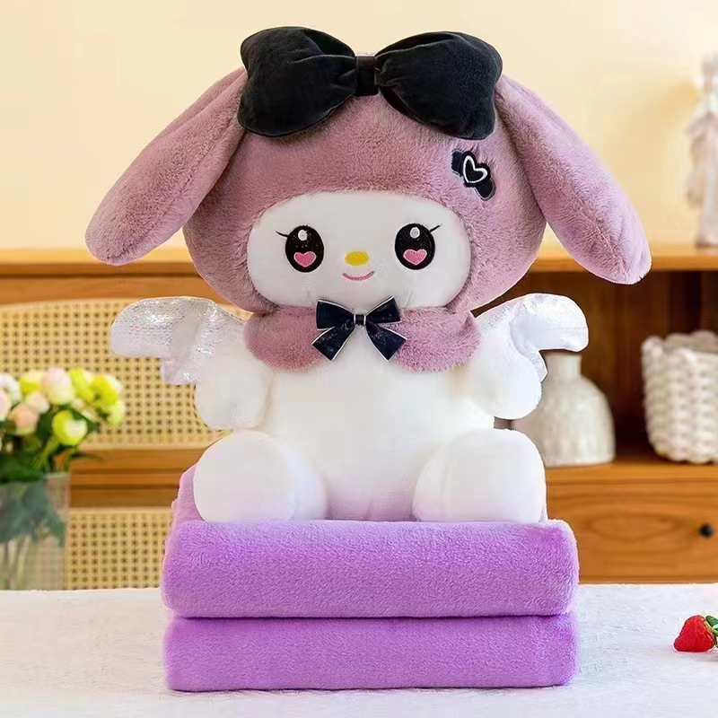 Manta de peluche 2 en 1 – Muñeca y edredón – Ideal para siesta en oficina