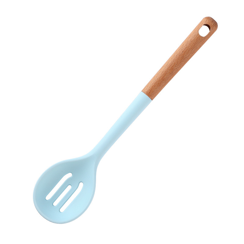 Nórdico Morandi color alargado mango de madera de silicona cocina 12 piezas set antiadherente cocina de silicona especial