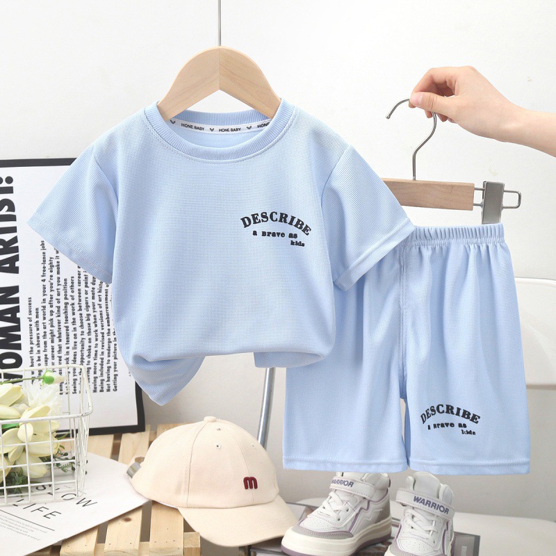 儿童短袖套装夏季新款男童韩版宝宝衣服男孩女童夏装T恤时尚童装