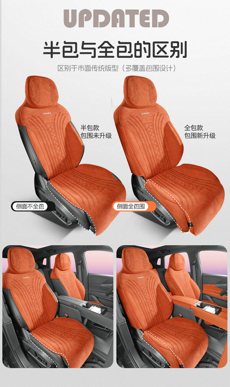26 Models of Ramus Suede Leather Lynk & Co 08Em-P Saddle Pads, Full Coverage Upgraded Car Seat Cushions, Seat Covers, Car Mats for All Seasons