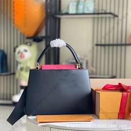 女包2025新款潮高级感时尚大气手提包特级M48863 M59434黑色金扣