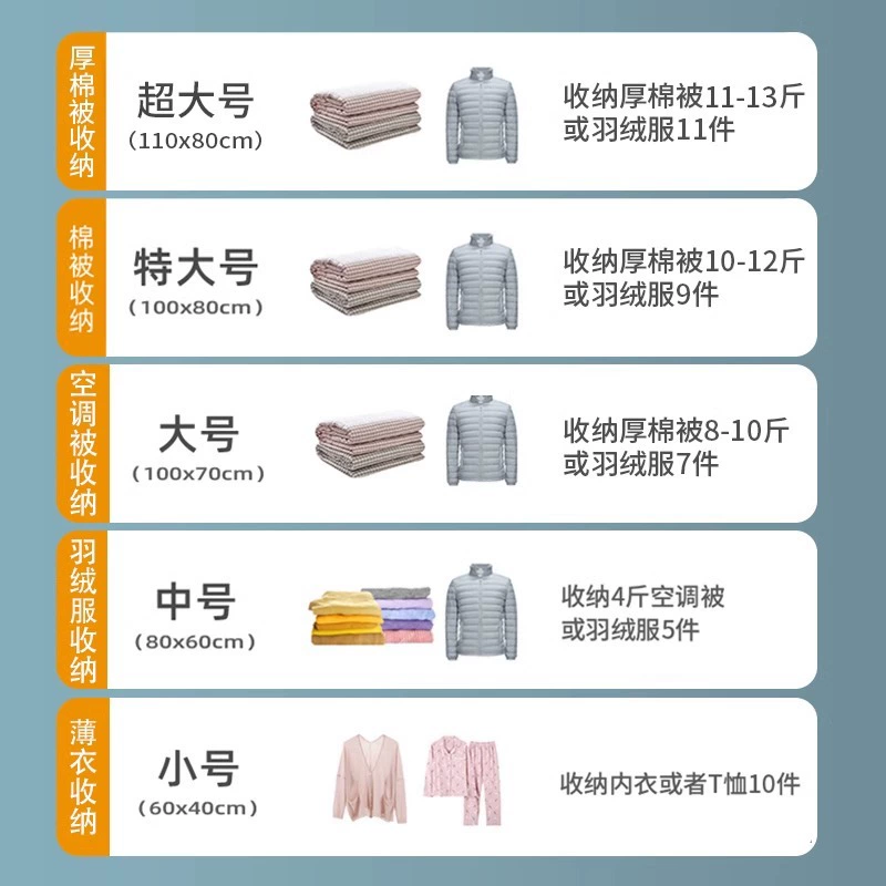 Vacuum duvet, storage system, down jacket sealed for home use