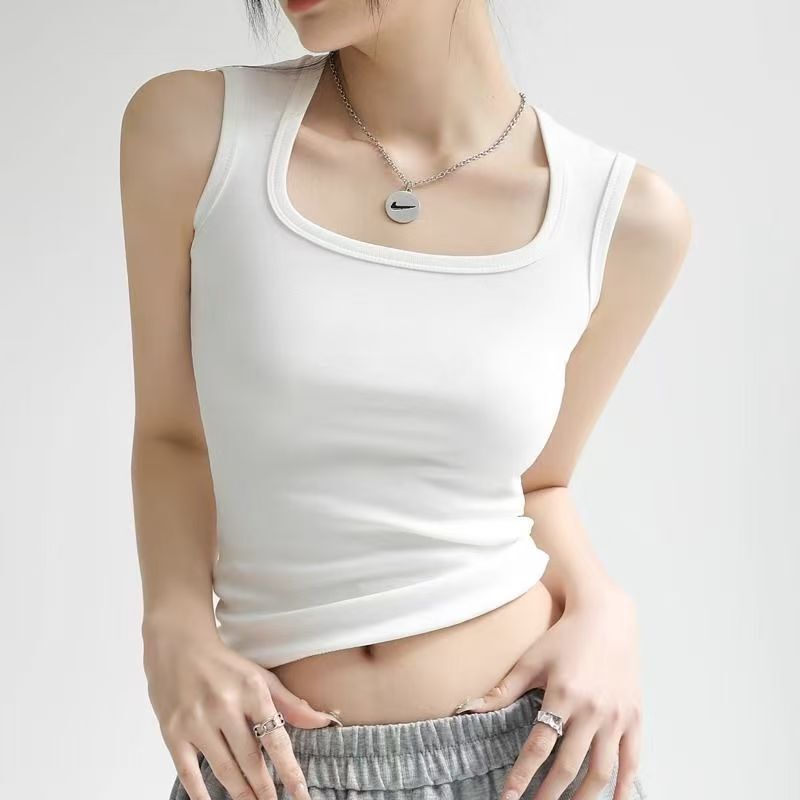 Rayon Summer Slimming U-Neck Tank Top for Women, Pure Cotton, Covers Side Breasts, Prevents Exposure, Casual Racerback Camisole for Outerwear Rayon Summer Slimming U-Neck Tank Top for Women, Pure Cotton, Covers Side Breasts, Prevents Exposure, Casual Racerback Camisole for Outerwear