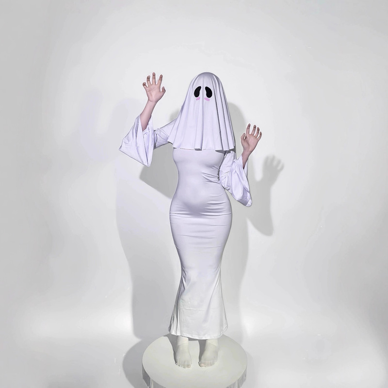 Halloween Cosplay Ghost Lady Apricot Same Style Halloween Cute Ghost Cosplay Costume Dress for Women Halloween Cosplay Ghost Lady Apricot Same Style Halloween Cute Ghost Cosplay Costume Dress for Women