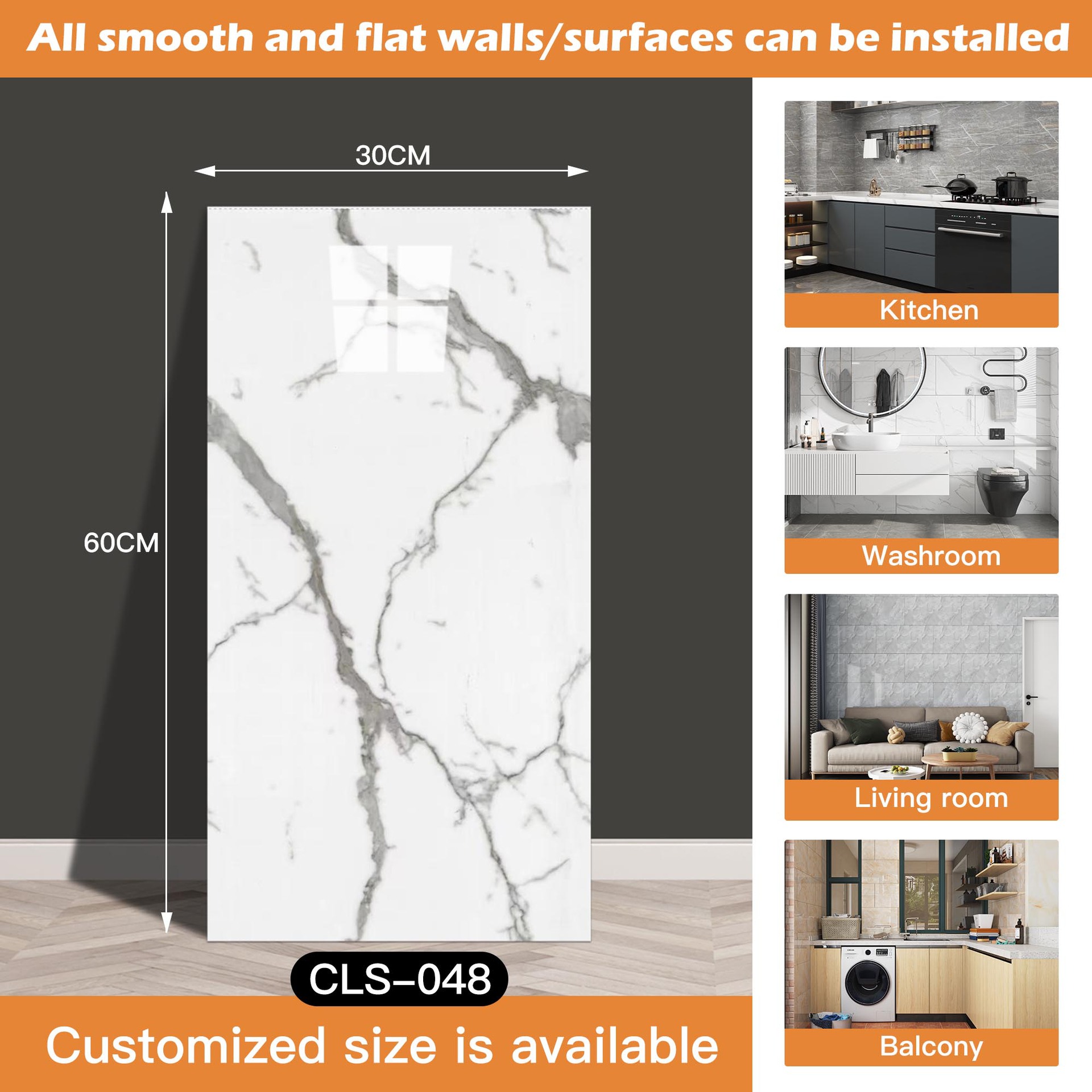 Azulejo de imitación transfronterizo pegatinas de pared papel tapiz autoadhesivo impermeable y a prueba de humedad pegatinas de mármol de baño papel tapiz de pared de fondo restaurado