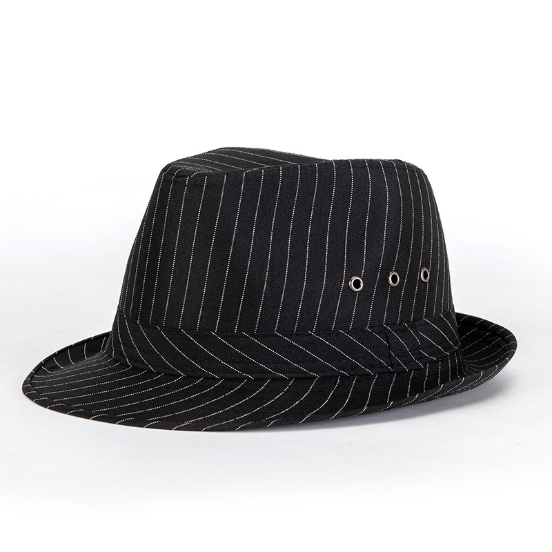 Sombrero de los hombres de primavera y verano británico europeo y americano de moda sombrero de copa a cuadros en blanco y negro a prueba de sol transpirable Jazz sombrero fábrica al por mayor