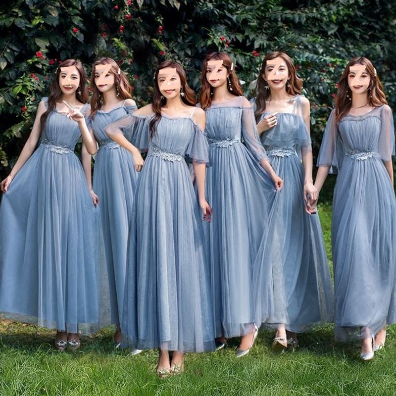 Bridesmaid Dress for Women 2026 Spring Style Korean Version Long Fairy-Like Elegant Sister Group Best Friend Bridesmaid Dress Graduation Dress New Style Bridesmaid Dress for Women 2026 Spring Style Korean Version Long Fairy-Like Elegant Sister Group Best Friend Bridesmaid Dress Graduation Dress New Style