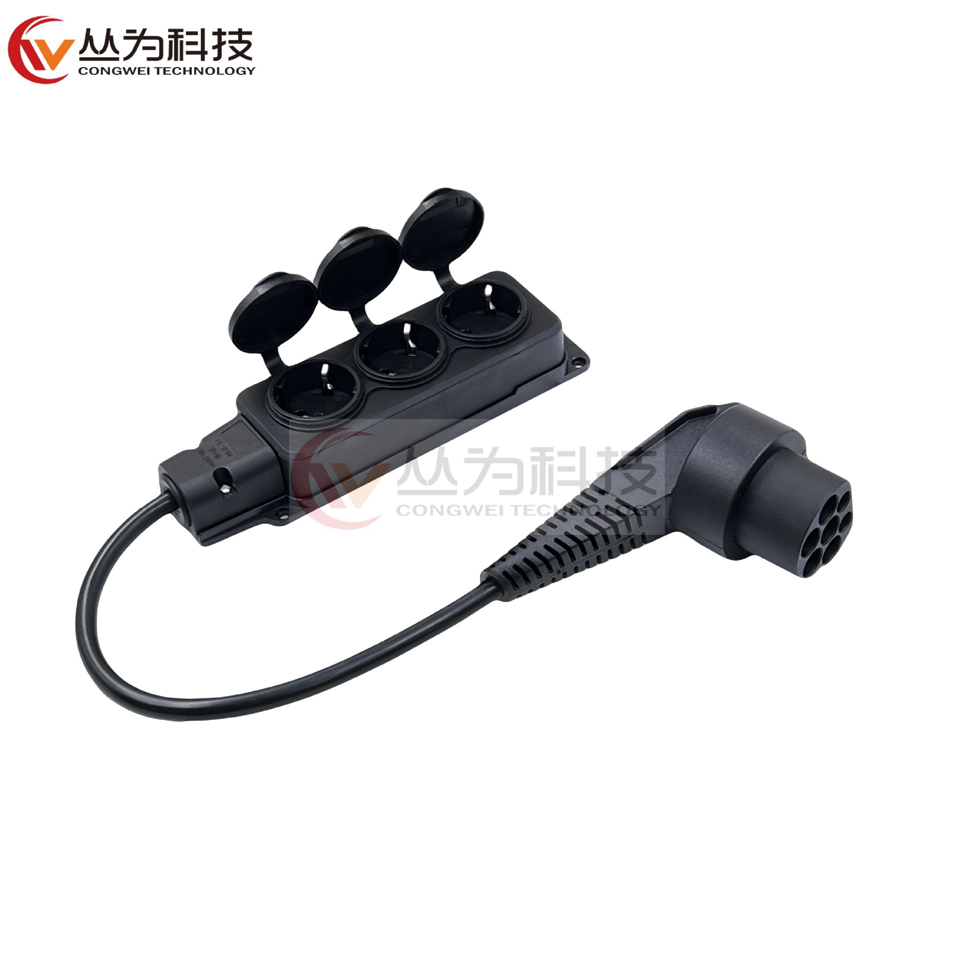 欧标Type2充电桩充电枪取电插座Schuko转接头充电桩转换器