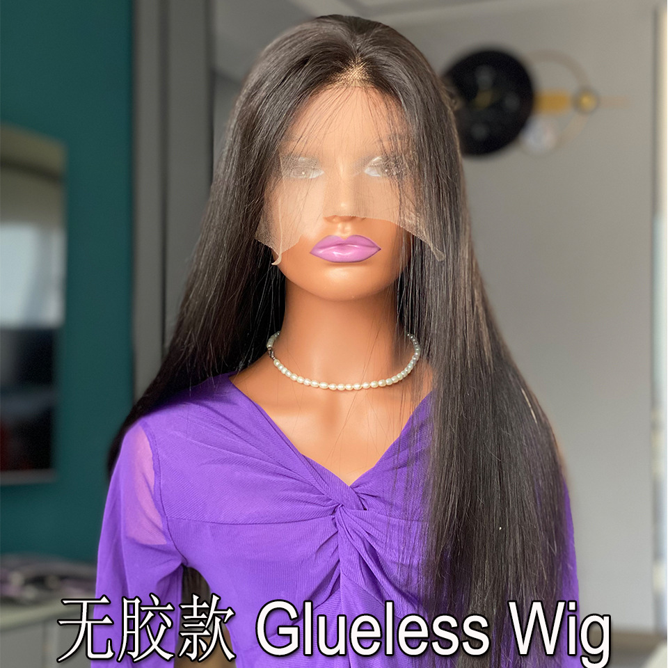 Glueless human hair wigs front lace wig...