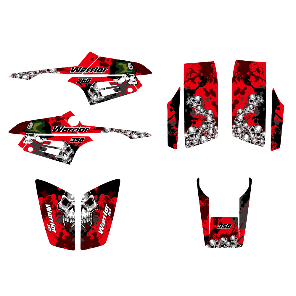 Nuevo fondo de pegatinas gráficas para la motocicleta Yamaha Warrior 350