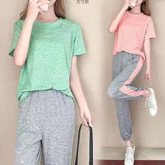 Women's Single/Sets Sports Suit, Quick-Dry Yoga Clothes, Professional Morning Running Sports Suit for Summer