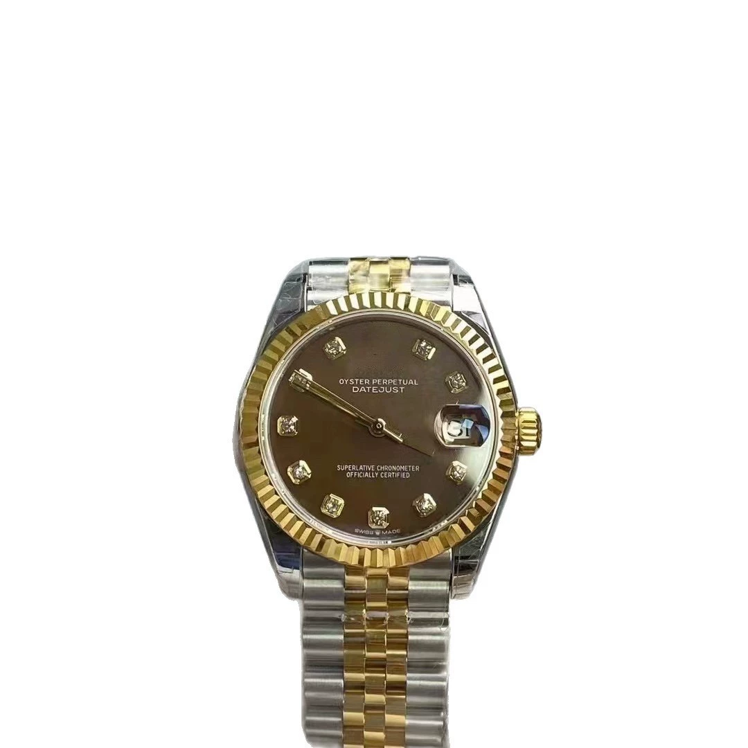 Наручные часы Datejust с двумя головками лавра, автоматические механические, корпус из Oystersteel, с бриллиантовой циферблатной sapphire, одно календарь